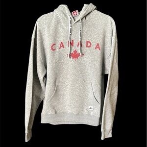 Gray Red Canada Sweatshirt Hoodie